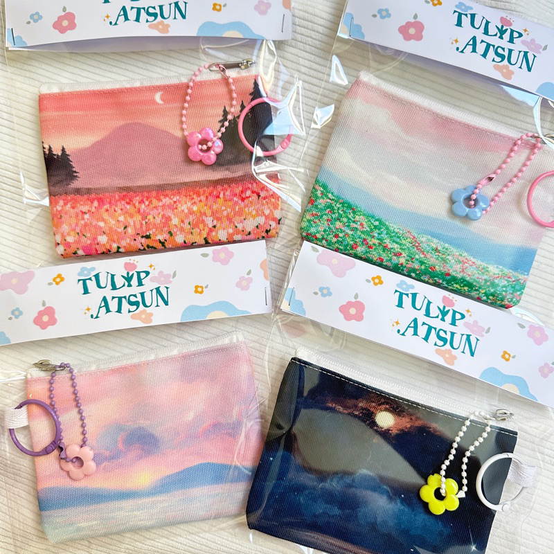 𝐓𝐮𝐥𝐢𝐩 𝐦𝐢𝐧𝐢 𝐛𝐚𝐠 กระเป๋าใส่บัตร เงิน พร้อมส่ง! มี10ลาย! (แถมพวงกุนแจ+ห่วง)