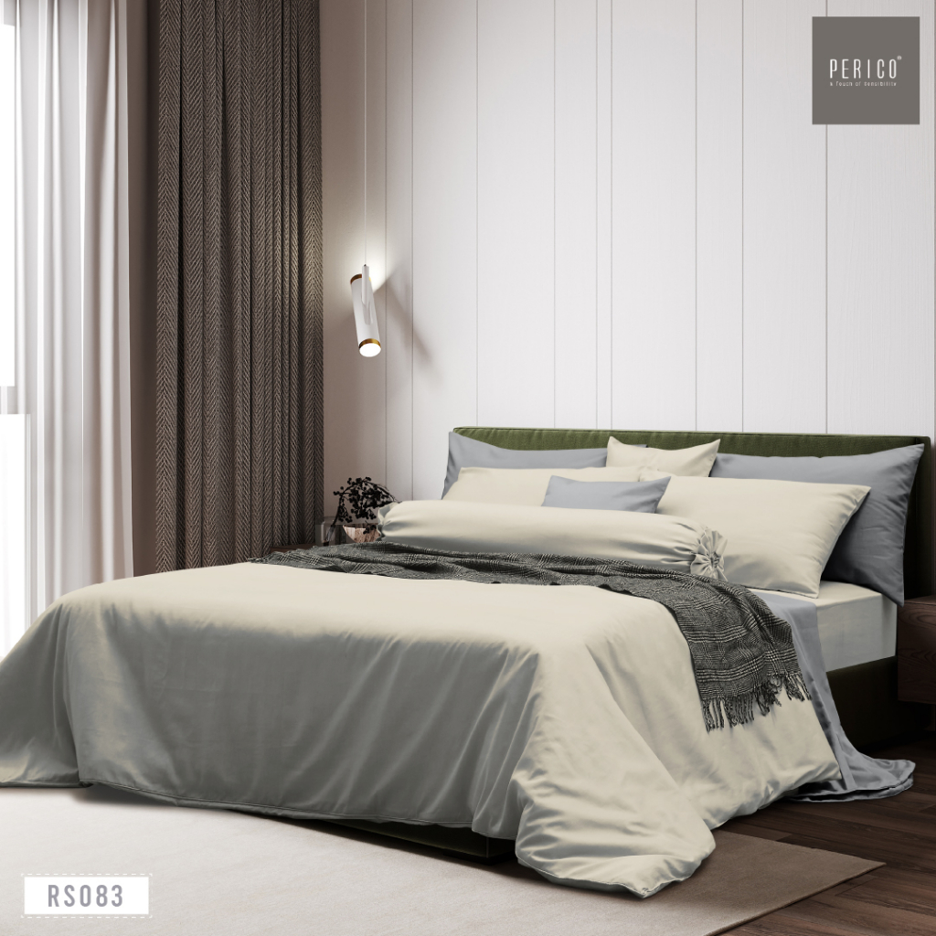 PERICO รุ่น Regal Solid ชุดผ้าปูที่นอน 5 ฟุต มี 3 ชิ้น Cotton sateen 100% นุ่มเงางามดุจไหม