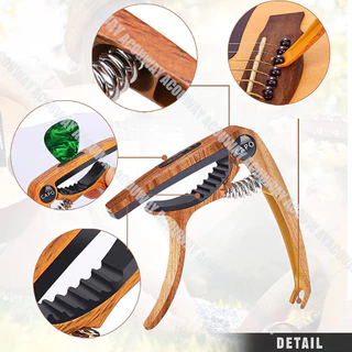 Acouway Guitar Capo Clamp สําหรับอะคูสติกและกีตาร์ไฟฟ้าพร้อมตัวถอดขาสะพานและที่วางสล็อตปิ๊กกีตาร์วัสดุอลูมิเนียมอัลลอยด์