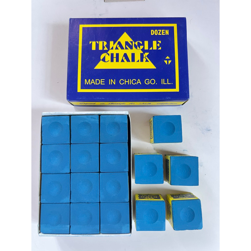 ชอล์กฝนหัวคิว เกรด 3A ตราสามเหลี่ยม ยี่ห้อ TRIANGLE  สีน้ำเงินเข้ม (1 กล่อง บรรจุ 12 ชิ้น)