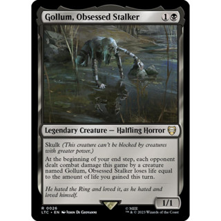 Gollum, Obsessed Stalker การ์ด Magic The Gathering ของแท้ จากชุด The Lord Of The Rings Commander