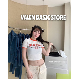 VALEN BASIC STORE ❣️ เสื้อครอป ดาวิ NewYork หุ้นเเดง