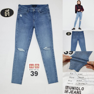 39.Uniqlo Skinny  ( 416161) กางเกงยีนส์ผู้หญิง เอววัดจริง 27 , 28