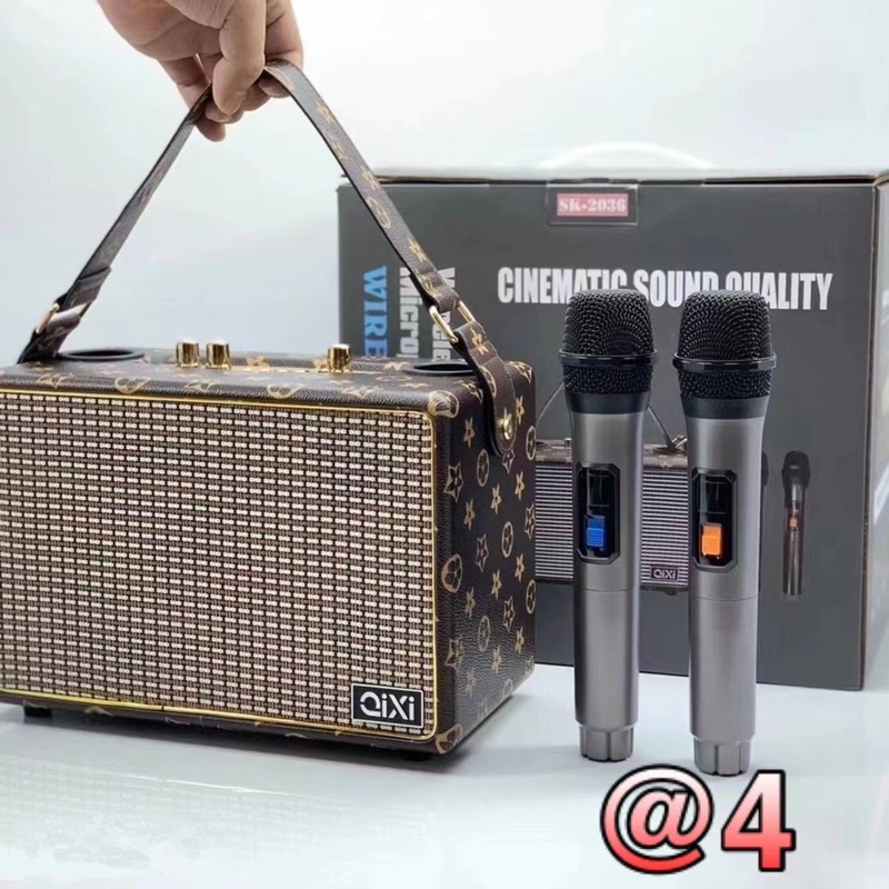 SK-2036 แถมไมล์ลอย2ตัว ลำโพงบลูทูธ พร้อมอินเทอร์เฟซไมโครโฟน รองรับไมโครโฟน กีตาร์และเครื่องดนตรีอื่น