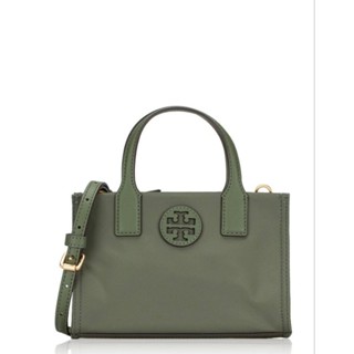 แท้!! 100% กระเป๋าสะพาย Tory burch ella nylon mini tote crossbody bag  สีเขียว ใหม่