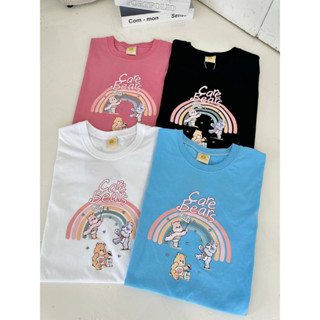 พร้อมส่ง🐻เสื้อOversize ลายน้องหมีแคแบร์ สายรุ้ง🌈🌈