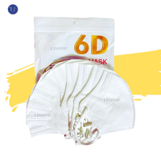แมสหน้าเรียว 6D ( สำหรับผู้ใหญ่ ) 1 ห่อ 10ชิ้น