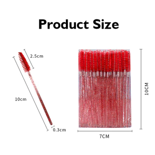 แปรงปัดขนตา หวีขนตา ปัดขนตา ปัดคิ้ว 50 ชิ้น แปรงแต่งหน้าขน หลากสี Eyelash Brush