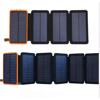 เพาเวอร์แบงค์ แบตเตอรี่สำรอง Power Bank solar cell ขนาด 10000mAh แผงโซล่าเซลล์ 5 แผง กันน้ำ มีไฟฉาย LED