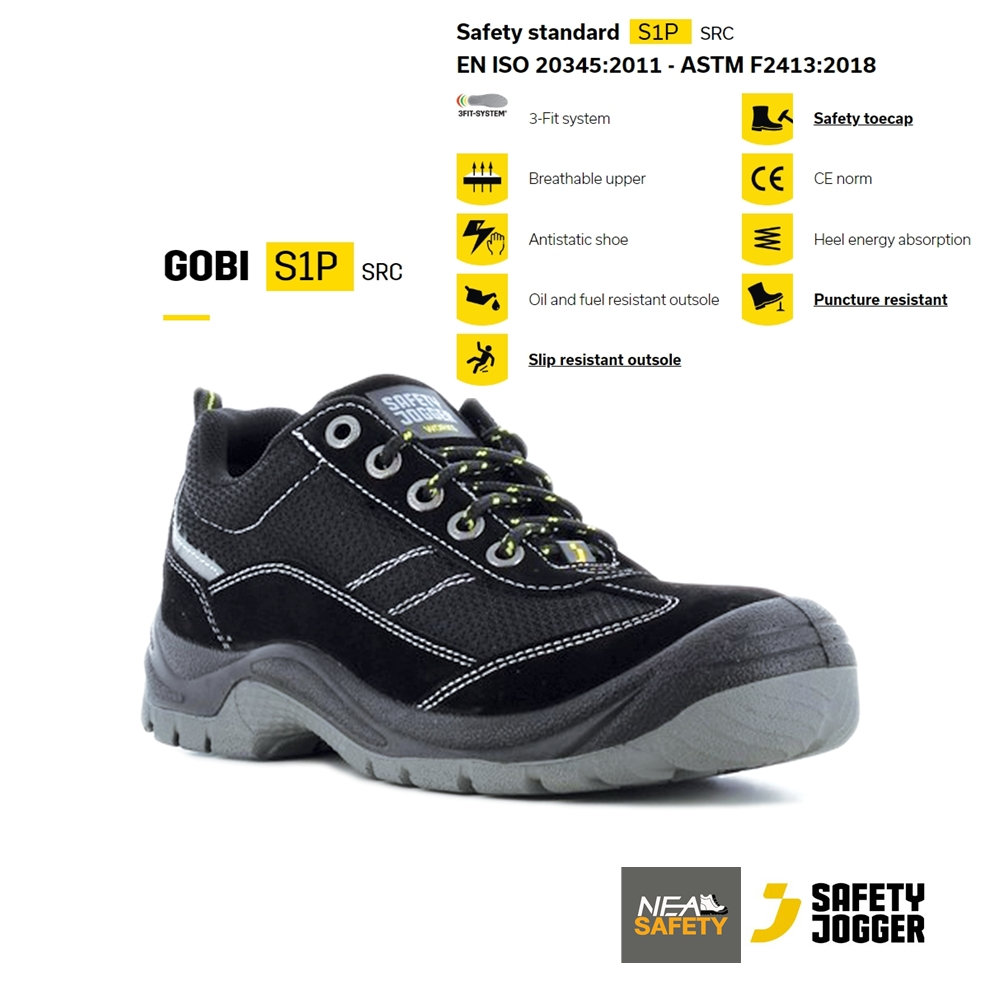 SAFETY JOGGER - GOBI S1P รองเท้าเซฟตี้ หัวเหล็ก พื้นกันการเจาทะลุ คุณภาพสูง มาตรฐานสากล รองเท้านิรภัย