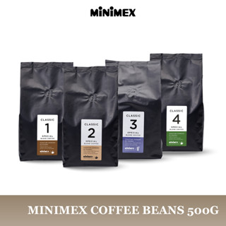 [มี 4 สูตร] Minimex เมล็ดกาแฟ Coffee Beans 500 g. (1 ถุง)