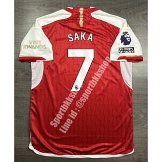 เสื้อฟุตบอล Arsenal Home อาเซน่อล เหย้า 2023/24 อาร์ม EPL เบอร์ชื่อ 7 SAKA