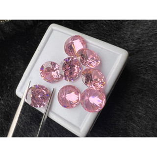 cz Round 10mm pink color 2 pieces