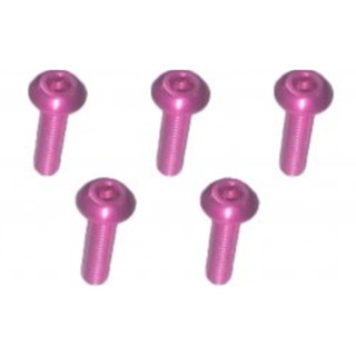 3Racing M3 x 10 AL7075 Button Head Hex Socket - Machine (5 Pcs) Pink TS-BSM310AL/PK