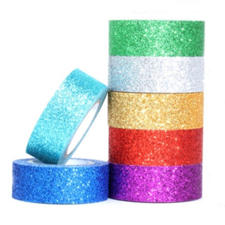 😋 เทปกลิตเตอร์ เทปกาวกากเพชร Glitter Tape ยาว 5 เมตร DIY เทปกาวกลิตเตอร์ เทปกากเพชร 😋