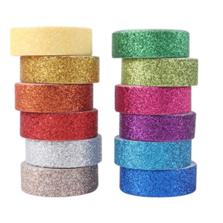 💢 เทปกลิตเตอร์ เทปกาวกากเพชร Glitter Tape ยาว 5 เมตร DIY เทปกาวกลิตเตอร์ เทปกากเพชร 💢