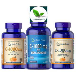 Puritans Pride Vitamin C-1000 mg with Bioflavonoids &amp; Rose Hips / 100, 250 Caplets ,200Caps(Vitt C , วิตามินซี)