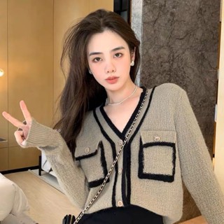 เสื้อคลุมไหมพรม เรียบหรูดูแพง งานสไตล์ชาแนล ทอสีตัดกัน ดูแพงไม่ไหวเลิศสุด ปั๊วปังมาก ใส่ได้บ่อยทุกโอกาส❤️