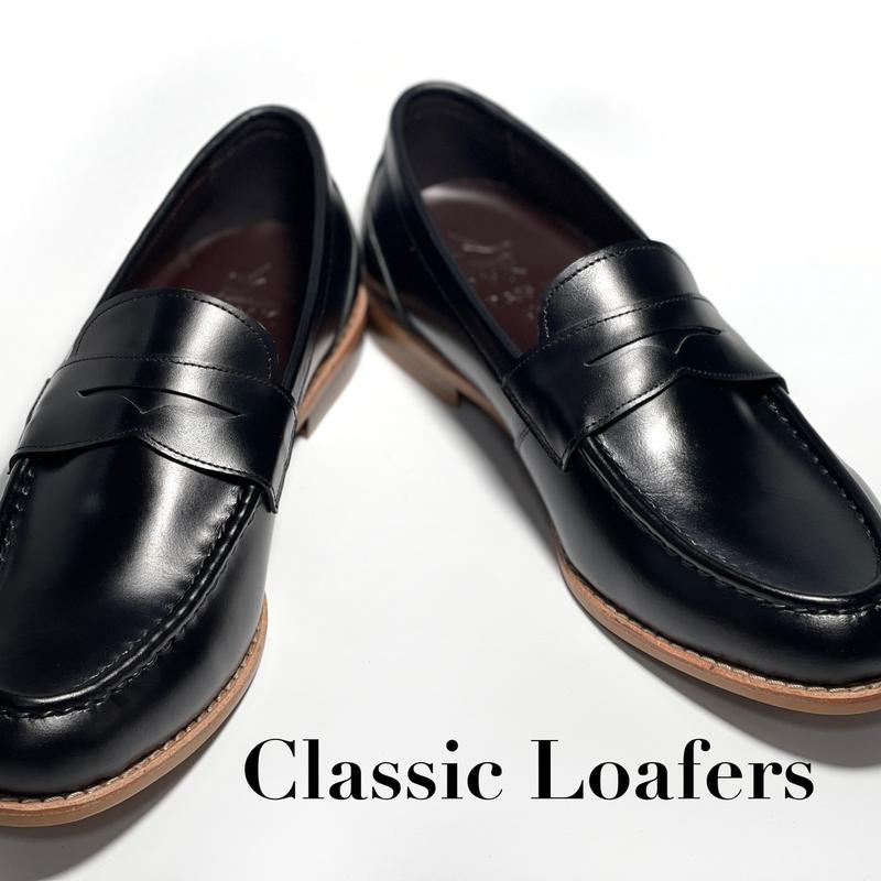 Classic Loafers รองเท้าหนังแท้ รุ่นพรีเมี่ยม สีดำทรงสวย ใส่ทำงานได้ มีหลายไซส์ให้เลือก