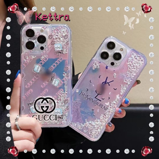 💜Kettra💜เคสใส ขอบเต็ม ป้องกันการหล่น iPhone 11 14 pro max แฟชั่น ลวดลาย หรูหรา เพชรเม็ดเล็ก case for iPhone 12 13