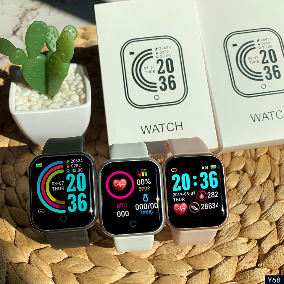 Smart Watch Y68 สายรัดข้อมืออัจฉริยะ นาฬิกาสมาร์ทวอช บลูทูธ วัดการเต้นของหัวใจ รองรับ IOS&Android Smartwatch 116 Plus