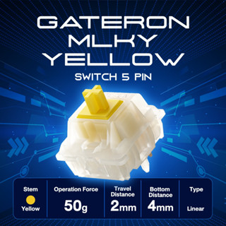 GATERON (10/35ชิ้น) Milky Yellow PRO Switch 5 pin สวิตช์ Linear สำหรับ คีย์บอร์ด Mechanical keyboard Linear Switch