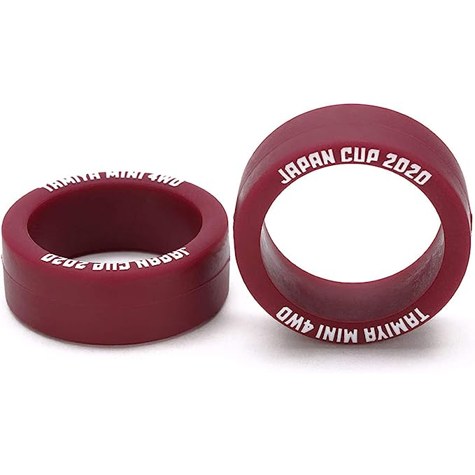 ยางมารูนล้อกลาง (สกรีนJapan Cup 2020) <Tamiya 95140 - Low Friction Small Dia. Low Height tires (2 Maroon) J-Cup 2020>บ.
