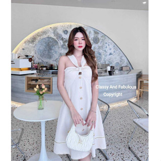 Classy:Dressคอไขว้กันด้านหน้า ผ้าเรียบ(*สอบถามสต๊อกก่อนกดสั่งน๊า)