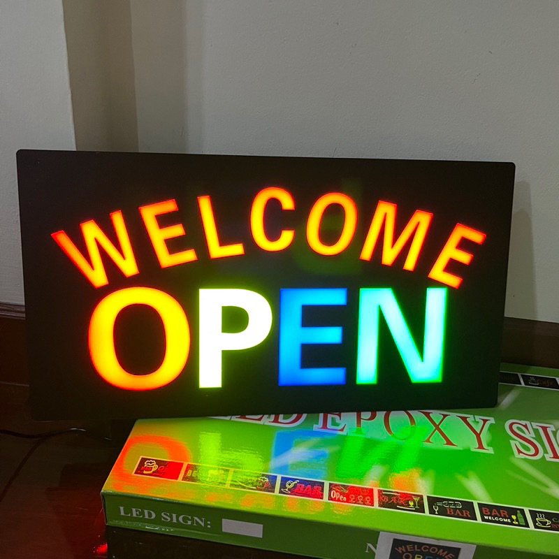 ป้ายไฟวิ่ง ป้ายไฟตัวอักษร ป้ายไฟร้าน ป้ายไฟled ป้ายไฟopen ป้ายไฟwelcome open 398บาท