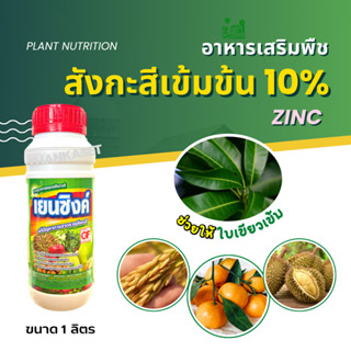 สังกะสี เข้มข้น 10% Zinc Zn เดี่ยว แก้อาการใบแก้ว ทำให้พืชทนต่อสภาพอากาศ ขนาด 1 ลิตร