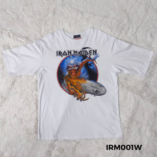 Blaxroxx เสื้อวง สีขาว ลิขสิทธิ์แท้ Iron Maiden® (IRM001W) เสื้อยืดคอกลมแขนสั้น เสื้อยืด เสื้อสกรีนลาย เสื้อวินเทจ