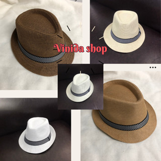 Vinida shop หมวกไมเคิล ปีกสั้น สายคาดลายทาง แฟชั่นผู้ชาย ผู้หญิงใส่ได้ สินค้าพร้อมส่งจากไทย