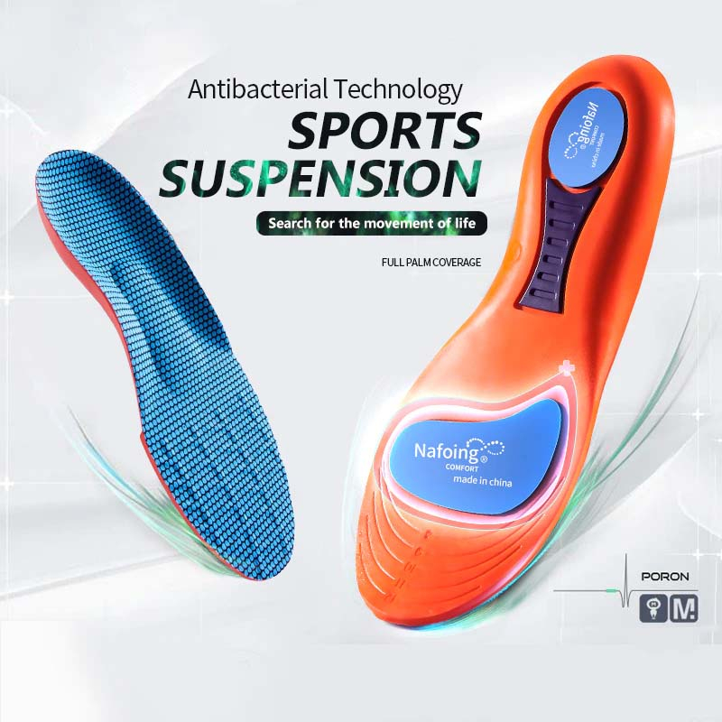 แผ่นเสริมรองเท้า ซัพพอร์ตแรงกระแทก กระชับปกป้อง ระบายอากาศได้ดี Orthopedic Gel Insoles Pain Relief Pads