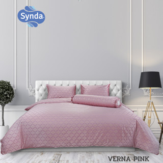 Synda​ ผ้าปูที่นอนรัดมุม รุ่น Micro Plus Cotton ทอ 520 เส้นด้าย ลาย VERNA PINK