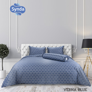 Synda​ ผ้าปูที่นอนรัดมุม รุ่น Micro Plus Cotton ทอ 520 เส้นด้าย ลาย VERNA BLUE