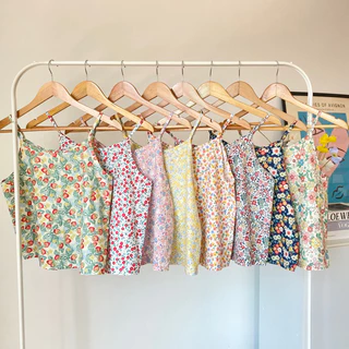 PYCK CLOTHING 🌼 ลายใหม่ ✨สายเดี่ยวผ้าคอตตอน ลายน่ารัก ผ้าดีใส่สบายมาก ไม่ร้อน