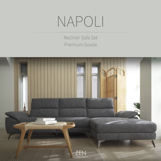 ZEN Collection Recliner Sofa Set รุ่น NAPOLI โซฟา แอลเชพ ปรับนอนไฟฟ้า 3ที่นั่ง