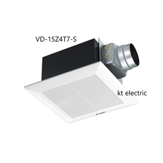 MITSUBISHI VD-15Z4T7-S พัดลมระบายอากาศ ฝังฝ้า ต่อท่อ ใบพัด 6 นิ้ว หน้ากากแบบบาง ลายขวาง ***ใช้ท่อต่อขนาด 4 นิ้ว