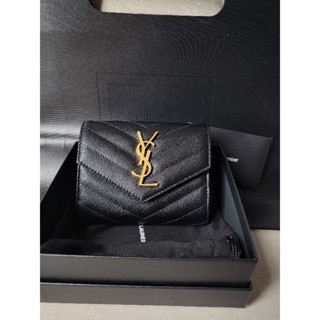 New saint laurent compact tri wallet