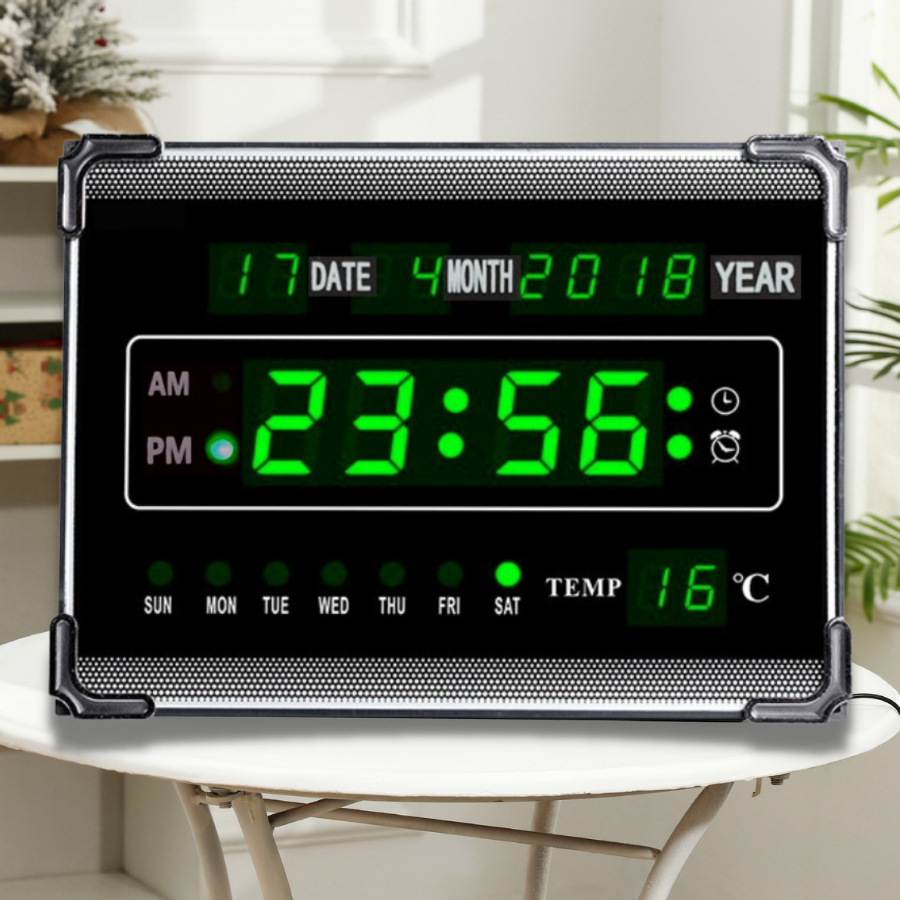 Digital LED Clock นาฬิกาดิจิตอลแอลอีดี รุ่นJH-8005 นาฬิกาแขวนผนัง นาฬิกาติดผนัง ขนาด23x17x4 สีแดง/สีเขียว