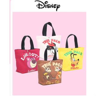 Disney กระเป๋าถือ กระเป๋าใส่กล่องอาหารกลางวัน ผ้าแคนวาส Lotso ลายหมีสตรอเบอร์รี่การ์ตูนน่ารัก สําหรับผู้หญิง นักเรียน