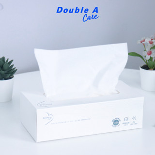 [แพ็ก 3 กล่อง] Double A Care เพียว &amp; พรีเมียมทิชชู หนา 3 ชั้น แบบกล่อง 90 แผ่น/กล่อง (แพ็ก 3 กล่อง)