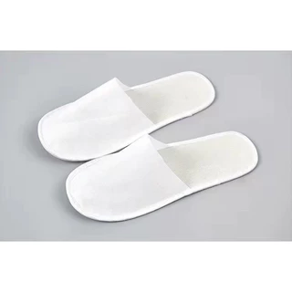 SHO-WHITESLIPP🩰รองเท้า Slipper แบบใช้แล้วทิ้ง รองเท้าแตะโรงแรมสีขาว เนื้อบาง พื้นกันลื่น ของใช้ในโรงแรม (1คู่) 🩰