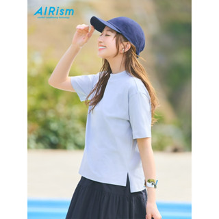 UNIQLO เสื้อยืด AIRism คอตตอน แขนสั้น ทรงหลวม/ Sale 590 สี 60 LIGHT BLUE