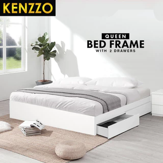 พร้อมส่ง Kenzzo: รุ่น Snow เตียงนอน ฐานเตียง มีลิ้นชัก ขนาด 5 ฟุต สไตล์มินิมอล คุณภาพดี (Snow Queen Bed)/ เตียงนอน5 ฟุต