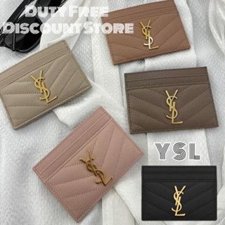 YSL CASSANDRE MATELASSÉ CARD CASE IN GRAIN DE POUDRE EMBOSSED LEATHER