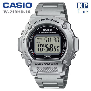 Casio นาฬิกาข้อมือผู้ชาย/ผู้หญิง สายสแตนเลส รุ่น W-219HD-1A ของแท้ประกันศูนย์ CMG