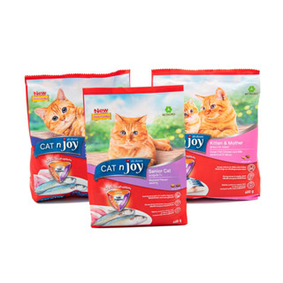 อาหารแมว cat n joy ขนาด 400 กรัม 1 ถุง รสชาติต่างๆ