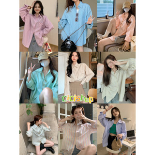 Cicishop(3113)เสื้อเชิ้ตคอปกแขนยาว ทรง Oversize ใส่แล้วเท่มา…