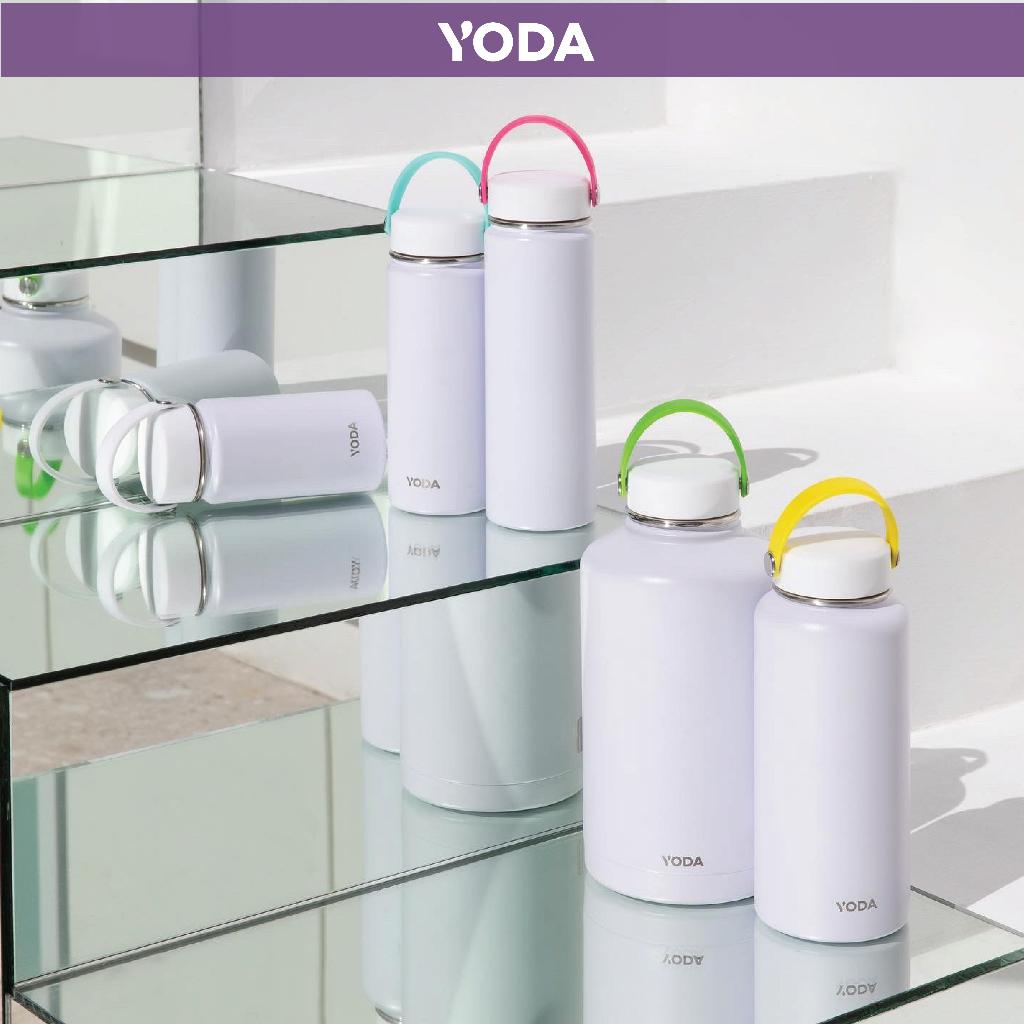 Yodabottle กระติกเก็บความเย็นสีขาว Polar White รุ่น Prism ความจุ 5 ขนาดและมีฝาให้เลือก 5 สี